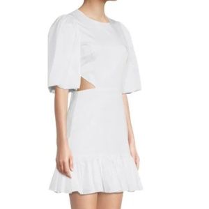 Veronica Beard: Iker Puffed-Sleeve Dress (White)